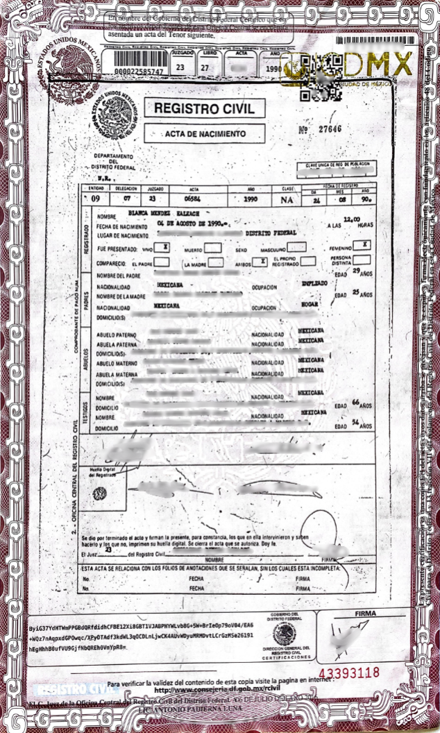 Acta de nacimiento - Imagen 2