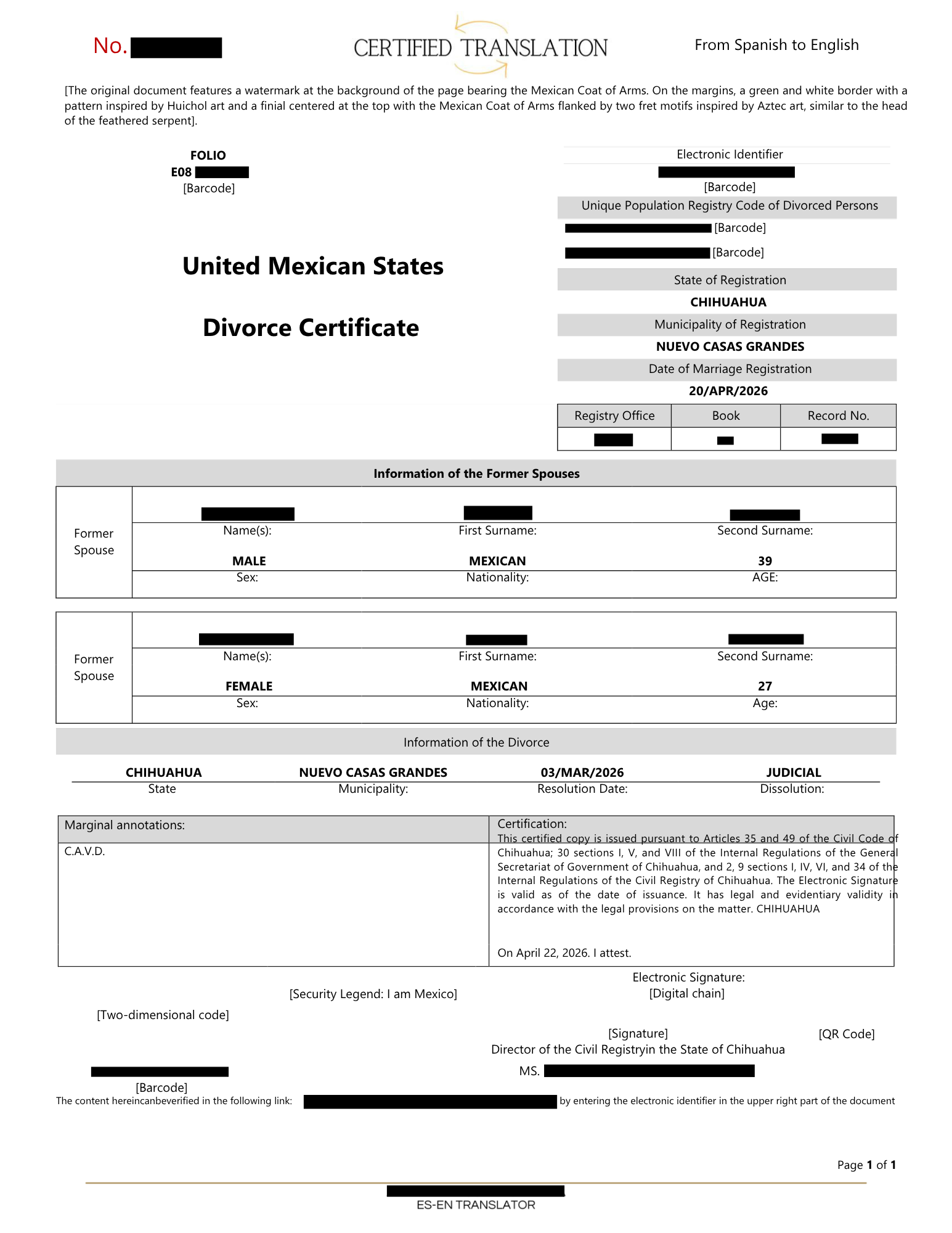 Acta de divorcio - Imagen 4