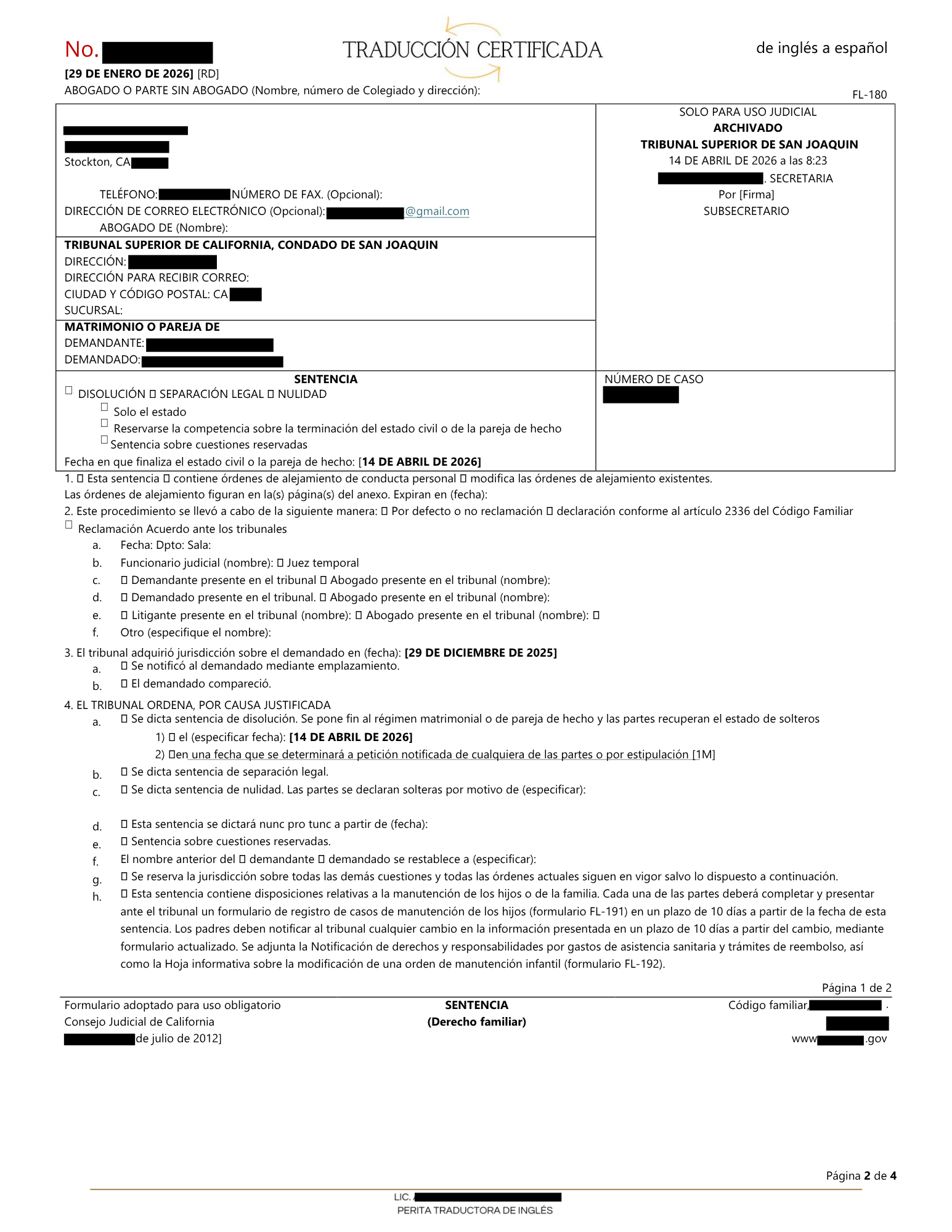 Acta de divorcio - Imagen 7