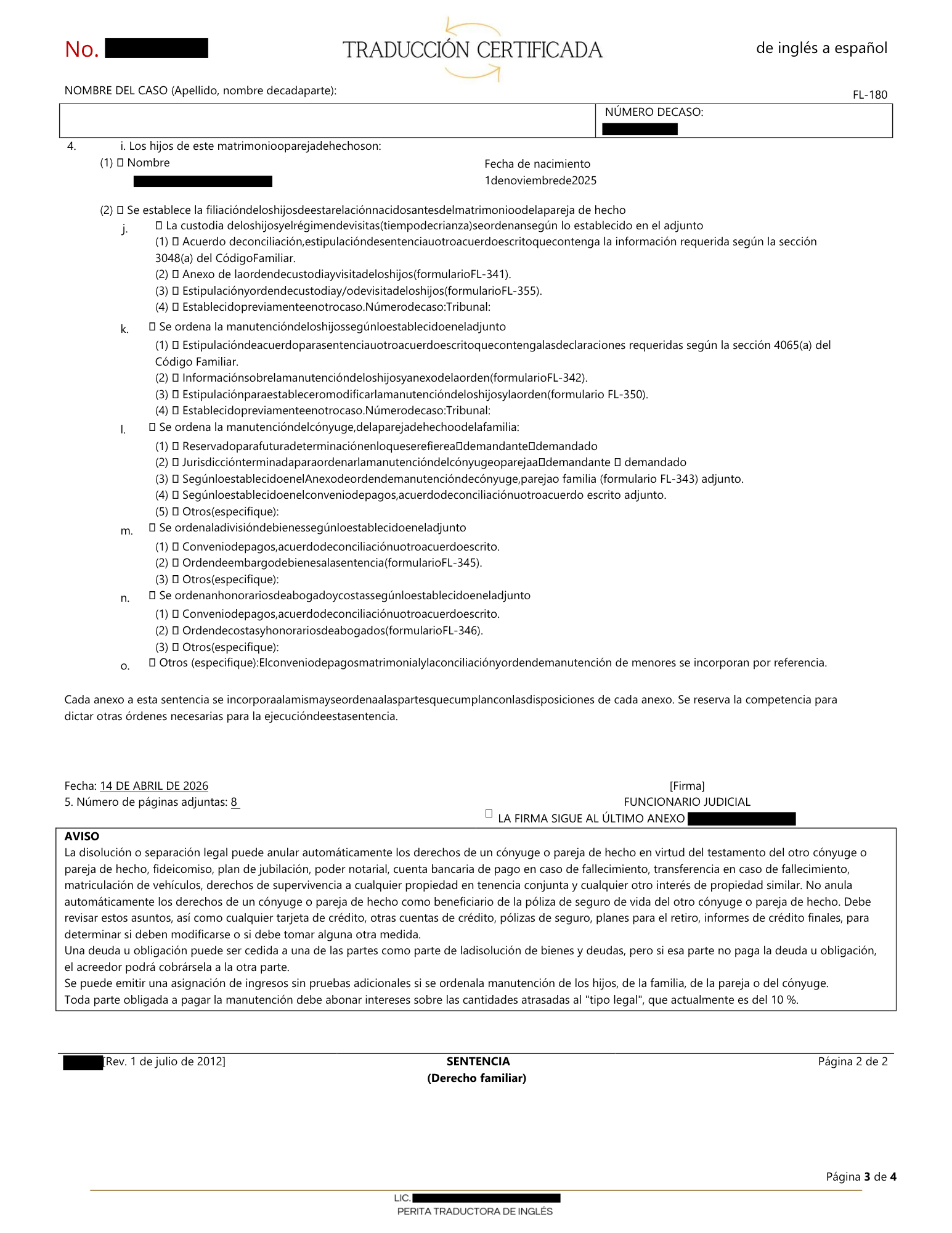 Acta de divorcio - Imagen 8